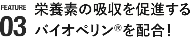 栄養素の吸収を促進する バイオペリン®を配合！